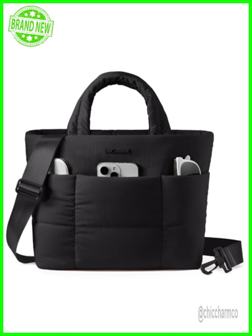 Puffer Tote Bag Mini Crossbody Puffy Top Handle Satchel Purse
